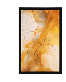 Mramorová abstrakce Plakát žlutý mramor