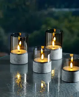 Svíčky a světelné dekorace 2 svíčky v betonovém vzhledu