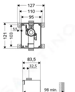 Koupelnové baterie SCHELL Compact II Základní těleso pro podomítkový splachovač pisoáru 011930099