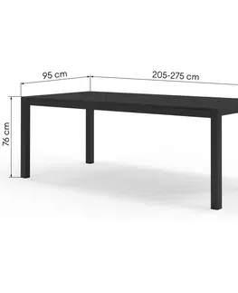 Zahradní stolky Hector Rozkládací zahradní stůl ORRIOS 205/275 cm černý
