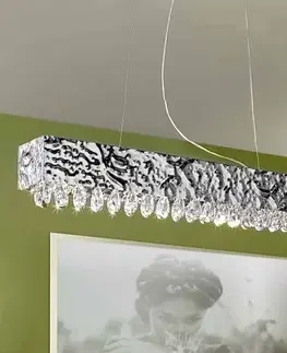 Závěsná světla Patrizia Volpato Závěsné světlo MAGMA, křišťál čirý, 100x15cm