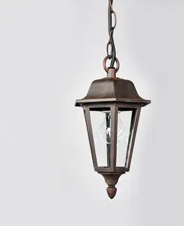 Závěsná venkovní svítidla Lindby Venkovní závěsné svítidlo Lamina ve tvaru lucerny