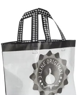 Nákupní tašky a košíky Bílo - černá plastová taška J-line - 58*40*18cm J-Line by Jolipa 61410