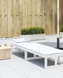 Zahradní lavice Zahradní lavice rozšiřitelná bílá masivní borové dřevo