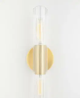 Industriální nástěnná svítidla HUDSON VALLEY nástěnné svítidlo CECILY ocel/sklo nikl/čirá E27 2x40W H177102S-PN-CE