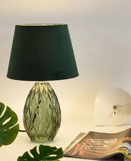 Stolní lampy Pauleen Pauleen Crystal Velvet stolní lampa, skleněná noha