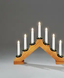 Vánoční dekorace Adventní svícen dřevěný Gavar, tmavě hnědá