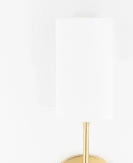 Klasická nástěnná svítidla HUDSON VALLEY nástěnné svítidlo OLIVIA ocel/textil staromosaz/bílá E14 1x40W H223101-AGB-CE