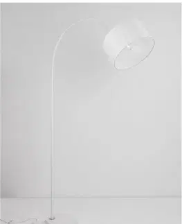 Obloukové stojací lampy NOVA LUCE stojací lampa SAMA bílé stínidlo bílá hliníková základna E27 1x12W 230V IP20 bez žárovky 9401653