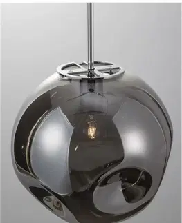 Designová závěsná svítidla NOVA LUCE závěsné svítidlo MAYAN chromovaný kov kouřové šedé sklo E27 1x12W 230V IP20 bez žárovky 9988103
