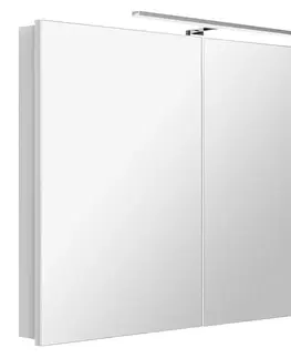 Koupelnová zrcadla SAPHO GRETA galerka s LED osvětlením, 101x70x14cm, bílá mat GT100-0031
