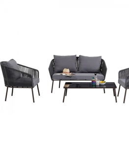 Zahradní sedací soupravy KARE Design Set zahradního nábytku Elba Quattro - šedý (set 4 kusů)