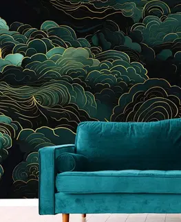 Samolepící tapety Samolepící tapeta jedinečná zeleno-zlatá abstrakce