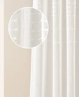 Záclony Moderní krémová záclona Marisa se stříbrnými průchodkami 200 x 250 cm