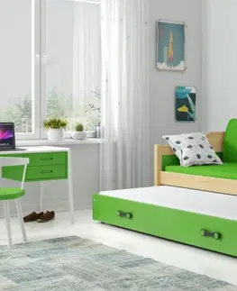 Postele BMS Dětská postel s přistýlkou DAWID | borovice 90 x 200 cm Barva: Šedá