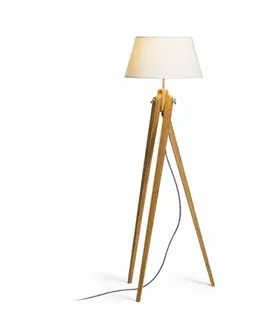Stojací lampy se stínítkem RED - DESIGN RENDL RENDL AMBITUS 46 stojanová krémově bílá bambus 230V E27 11W R14043
