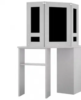 Toaletní Rohový toaletní stolek s LED Dekorhome Tmavě šedá
