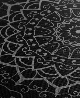 Černobílé obrazy Obraz vintage Mandala v indickém stylu v černobílém provedení