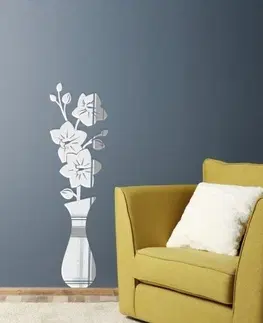 Dekorační zrcadla na zeď Ozdobné zrcadla do obývacího pokoje v motivu vázy s květinami