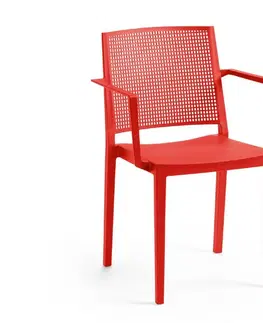 Jídelní sety Jídelní židle GRID ARMCHAIR Rojaplast Červená