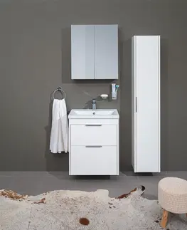 Koupelnový nábytek MEREO Vigo, koupelnová skříňka s keramickým umyvadlem 51 cm, bílá CN310