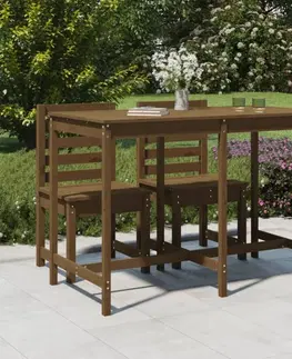 Zahradní stolky Zahradní stůl medově hnědý 159,5x82,5x110 cm masivní borovice