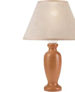 Lampy  Stolní lampa AMFORA 1xE27/60W/230V hnědá/buk 