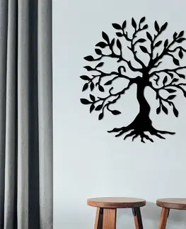 Bytové doplňky a dekorace Hanah Home Nástěnná kovová dekorace Strom 60x60 cm černá