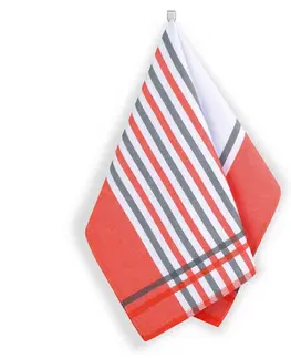 Utěrky Bellatex Kuchyňská utěrka Proužek červená, šedá, 50 x 70 cm