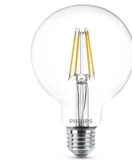 LED žárovky Philips LED žárovka globe E27 7W 827 G95 čirá
