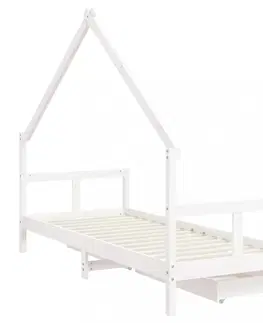 Dětské pokoje Dětská domečková postel se šuplíky Dekorhome 80 x 160 cm