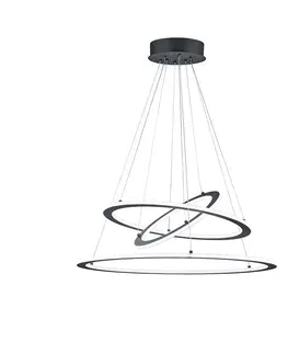 Zavesna svitidla Designová závěsná lampa šedá včetně LED 3stupňové stmívatelné -Tijn