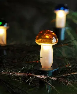 Vánoční dekorace Světelný řetěz Muchomůrka barevná, 12 žárovek