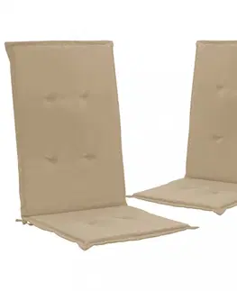 Záhradné sedáky Voděodolné podušky na zahradní židle 2 ks Dekorhome Krémová