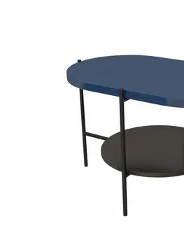 Konferenční stolky Expedo Konferenční stolek RING, 80x50x50, modrá/černá