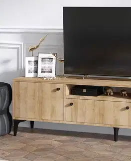 TV stolky Sofahouse Designový TV stolek Jaeson 180 cm vzor dub
