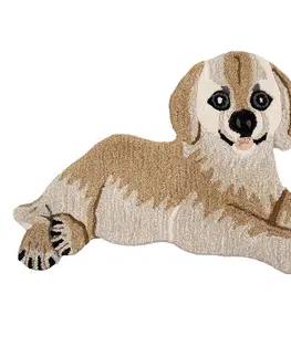 Koberce a koberečky Vlněný kusový koberec pejsek Dog - 60*90*2 cm Clayre & Eef FOR0010