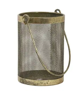 Zahradní lampy Bronzovo-zlatá antik kovová lucerna Tempan - Ø 10*14 cm Light & Living 7724084