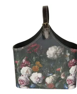 Nákupní tašky a košíky Tmavě tyrkysová květovaná vintage taška Colette - 29*14*26 cm Clayre & Eef BAG319
