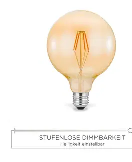 LED žárovky JUST LIGHT LEUCHTEN DIRECT LED Filament Globe, 4W E27, průměr 125mm 3000K DIM 08458 LD 08458