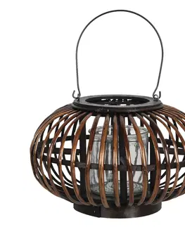 Zahradní lampy Dřevěná závěsná lucerna Eudo – Ø 34*21 cm Clayre & Eef 6RO0503