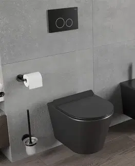 Kompletní WC sady Závěsný WC set MEXEN RICO 35 cm s prkénkem v2 černý