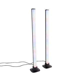 Stolni lampy Černá stolní lampa včetně LED s dálkovým ovládáním a RGB - Arnold