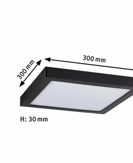Klasická stropní svítidla PAULMANN LED Panel Abia hranaté 300x300mm 4000K černá