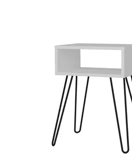 Stolky do obývacího pokoje Kalune Design Odkládací stolek Tuana bílý