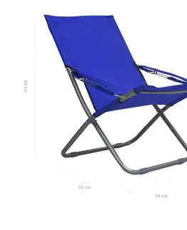 Zahradní křesla a židle Skládací plážová křesílka 2 ks Dekorhome Modrá