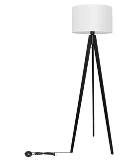 Lampy  Stojací lampa ALBA 1xE27/60W/230V bílá/borovice 