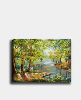 Obrazy Wallity Obraz LENARD 50x70 cm zelený/hnědý