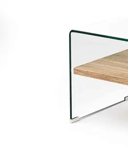 Luxusní a designové příruční stolky Estila Skleněný moderní příruční stolek Alize 63cm