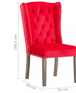 Židle Jídelní židle 2 ks samet / kaučukovník Dekorhome Fialová